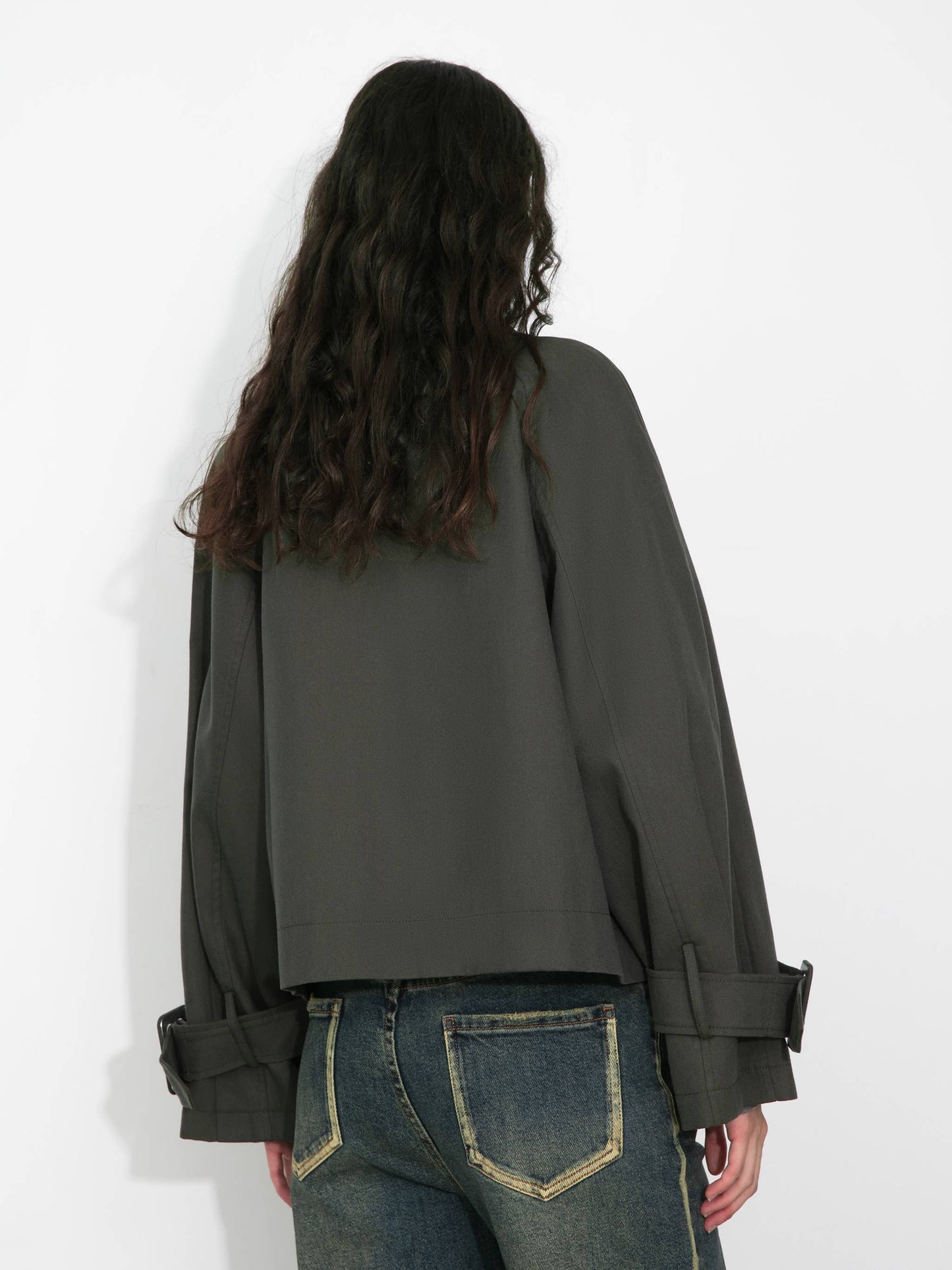 Overlay Cropped Trench Coat