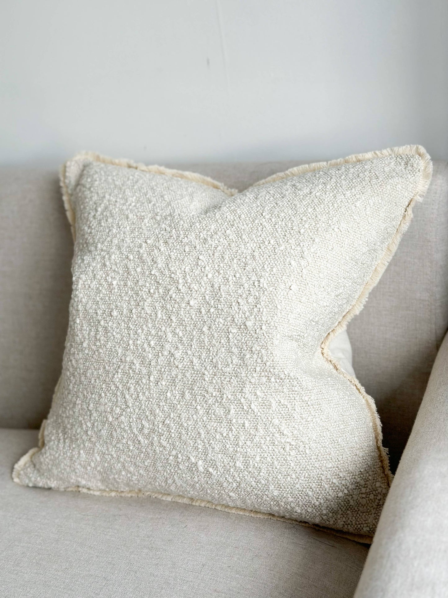 Extra large Cream Boucle Cushions