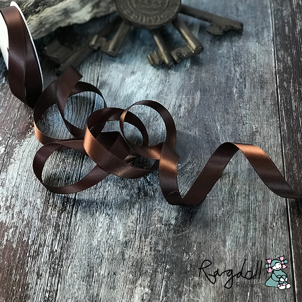 13mm Black Coffee Satin Ribbon – 10 Metre Roll