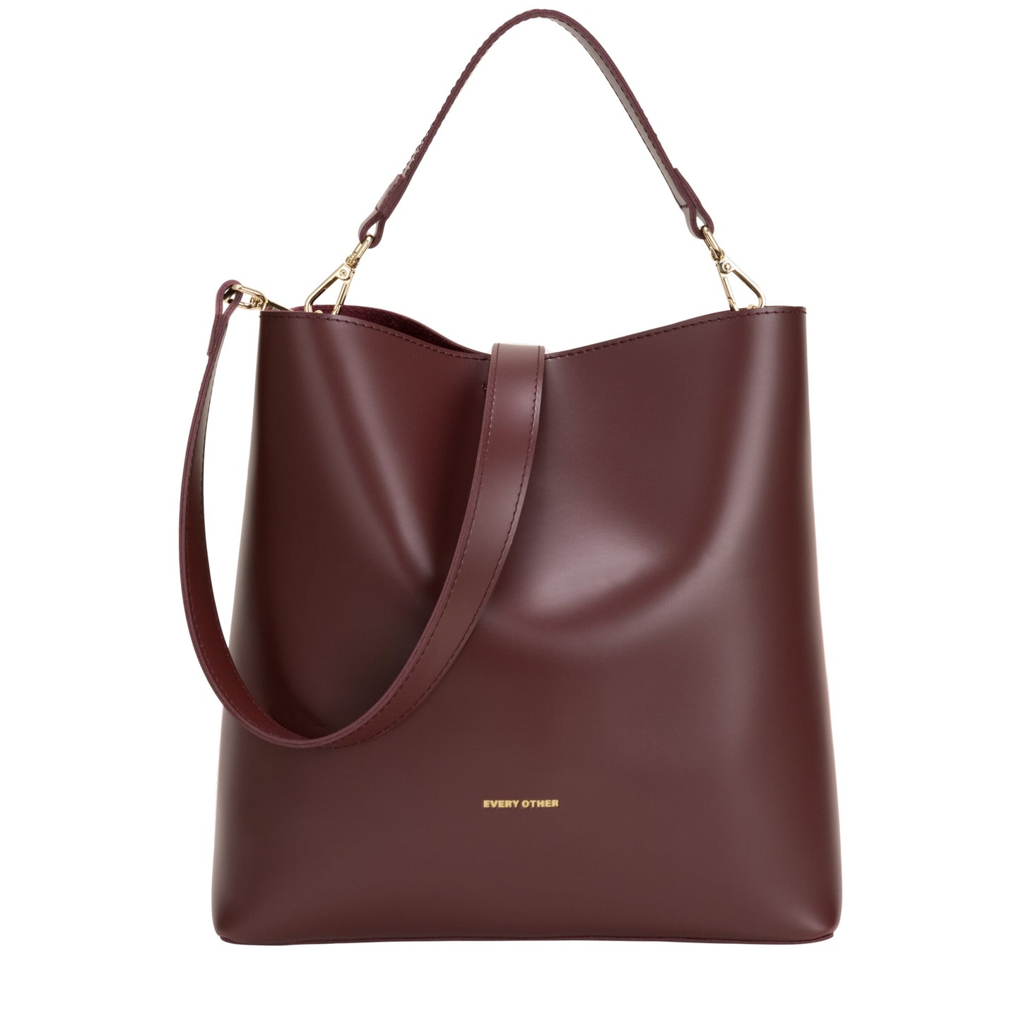 Adjustable Slouch Tote Bag Burgundy