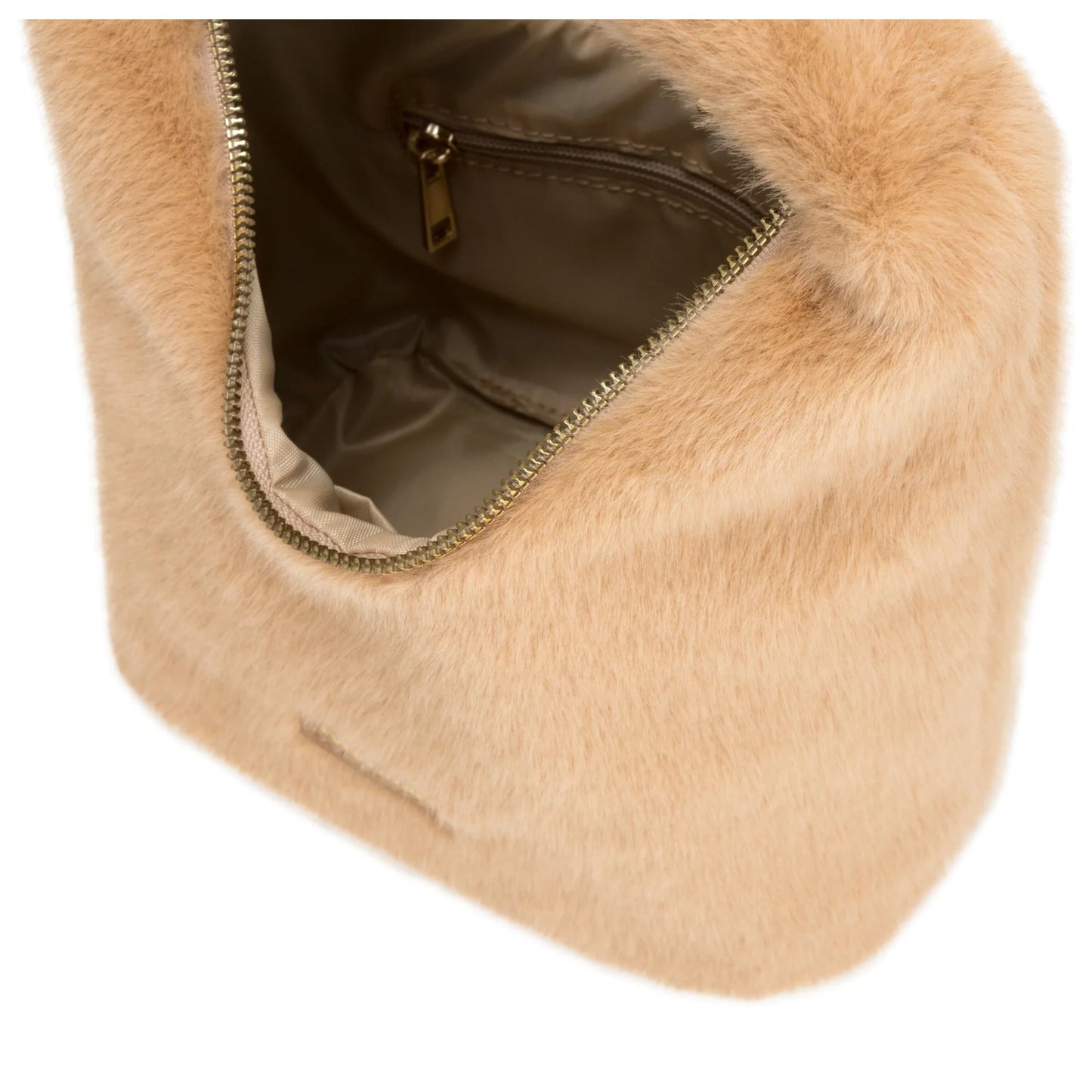 Faux Fur Scoop Grab Bag Tan