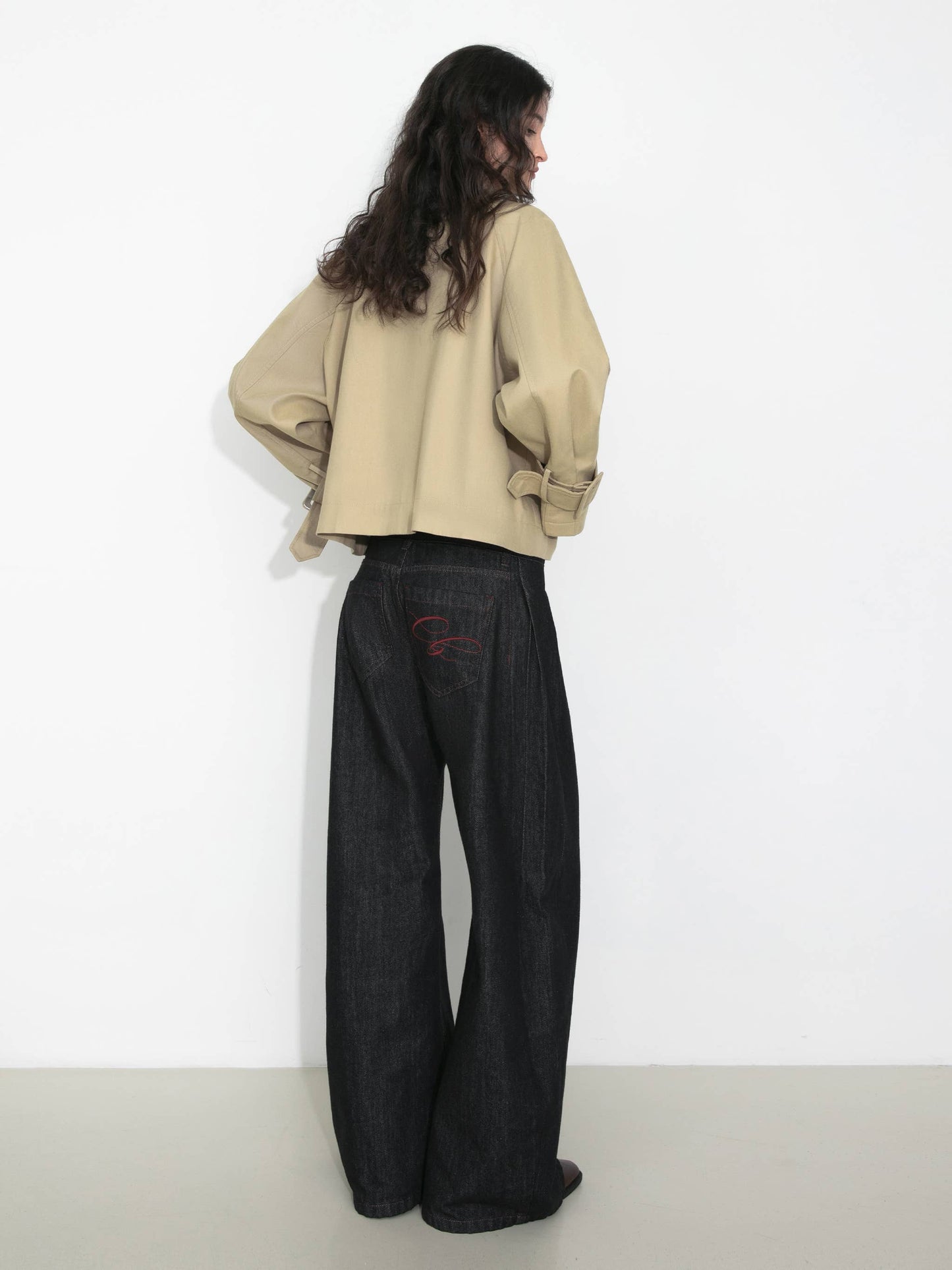 Overlay Cropped Trench Coat