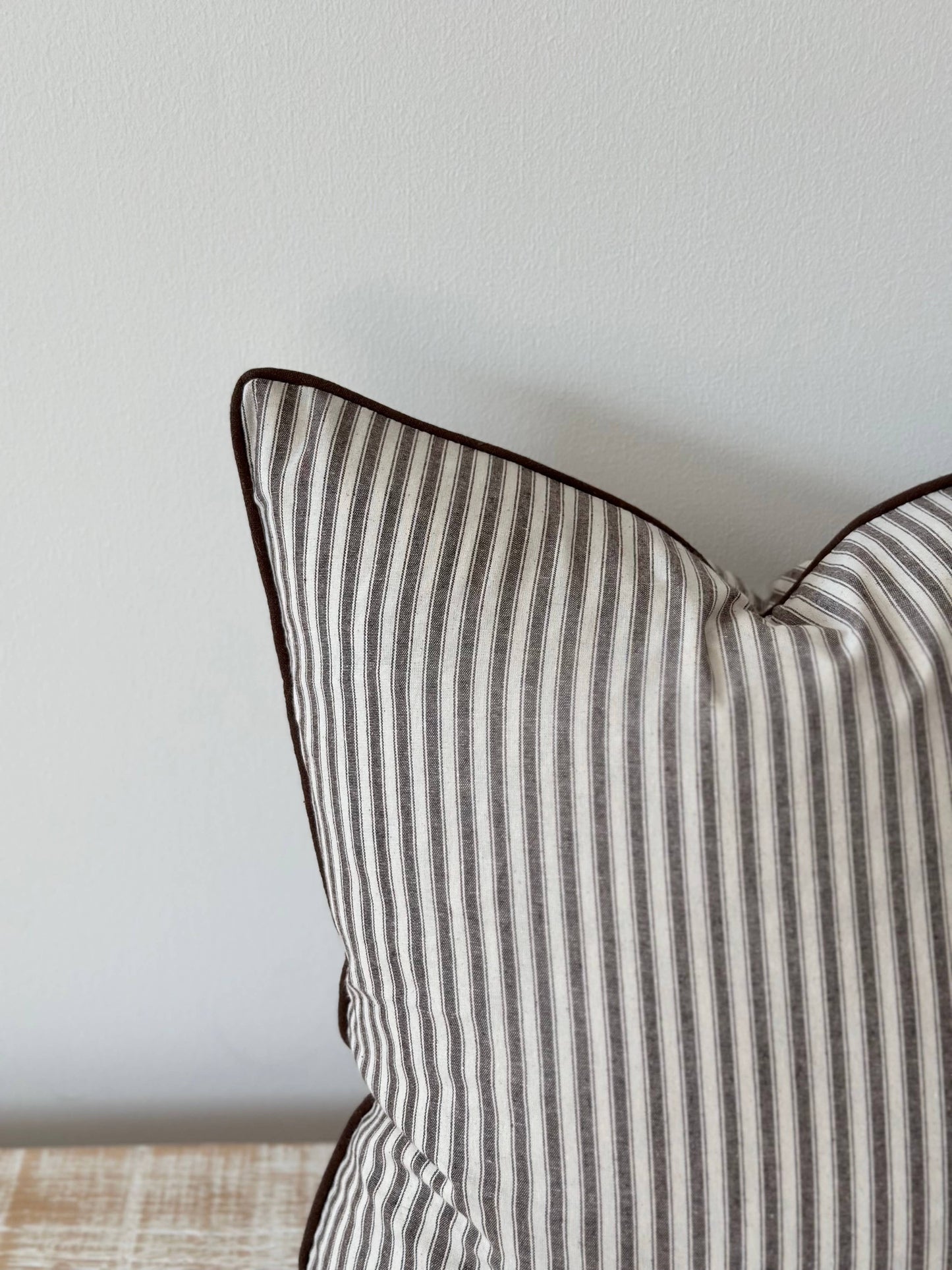 Florence Dark Brown Stripe Cushion- 45x45 cm