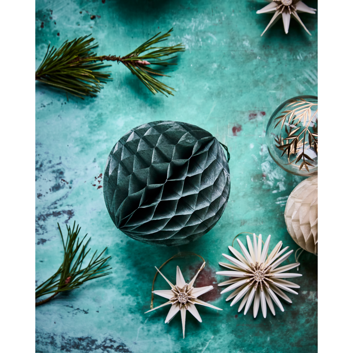 Christmas ornaments, Green - Set of 3