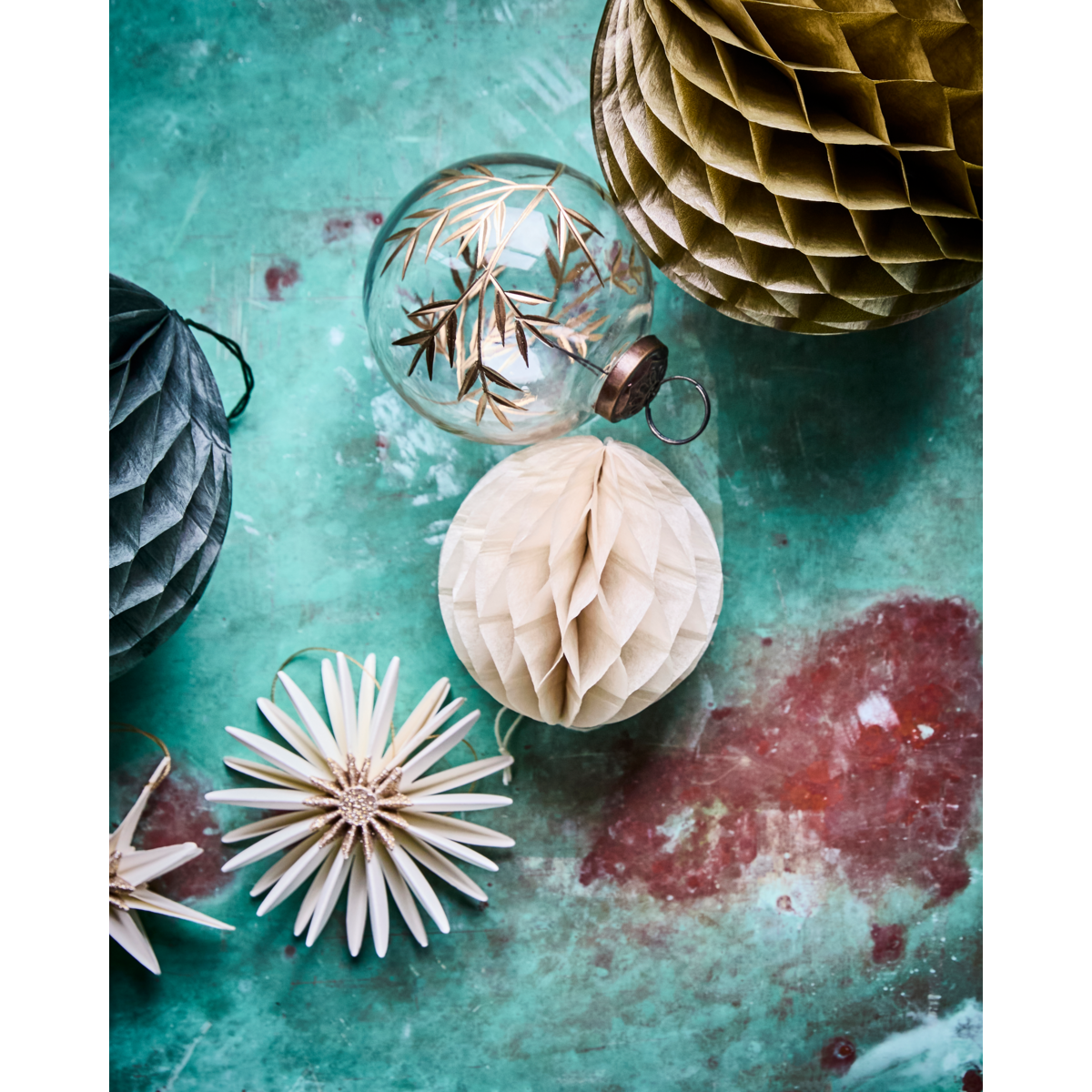 Christmas ornaments, Ivory - Set of 3