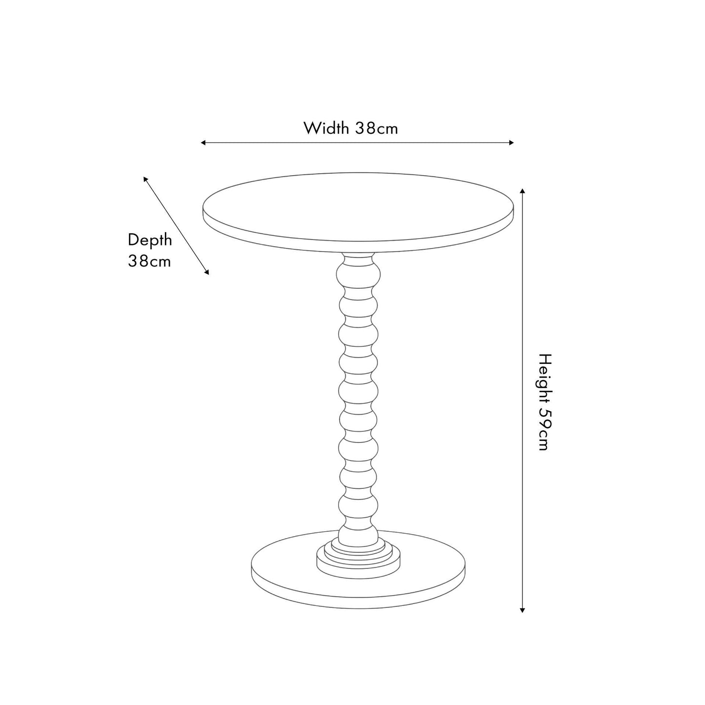 Mulberry Wood Bobble Side Table
