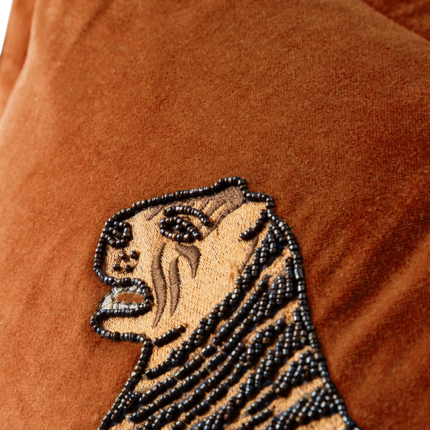 Durga Embroidered Cushion Cinnamon