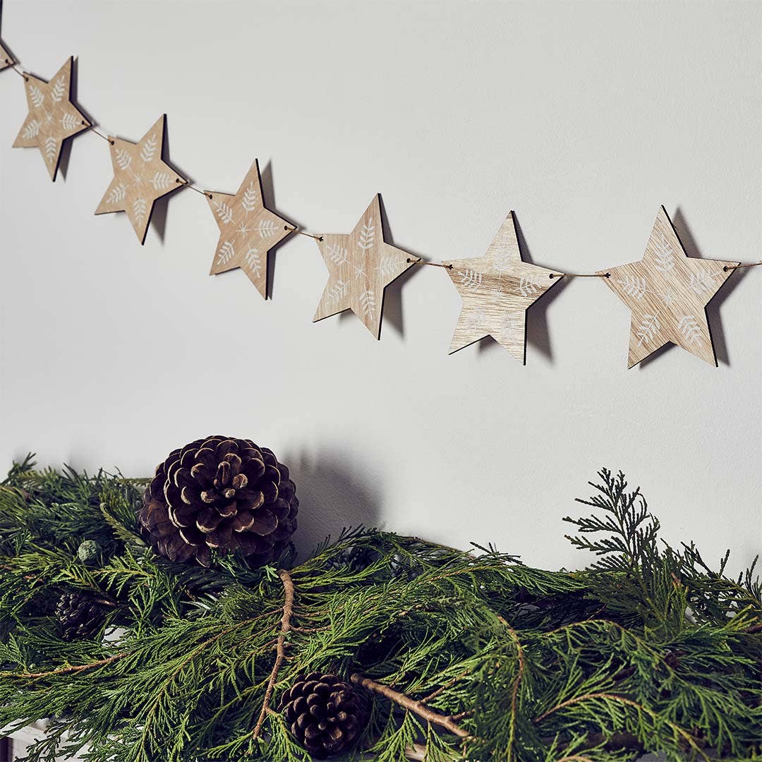 Wood Star Garland 2M