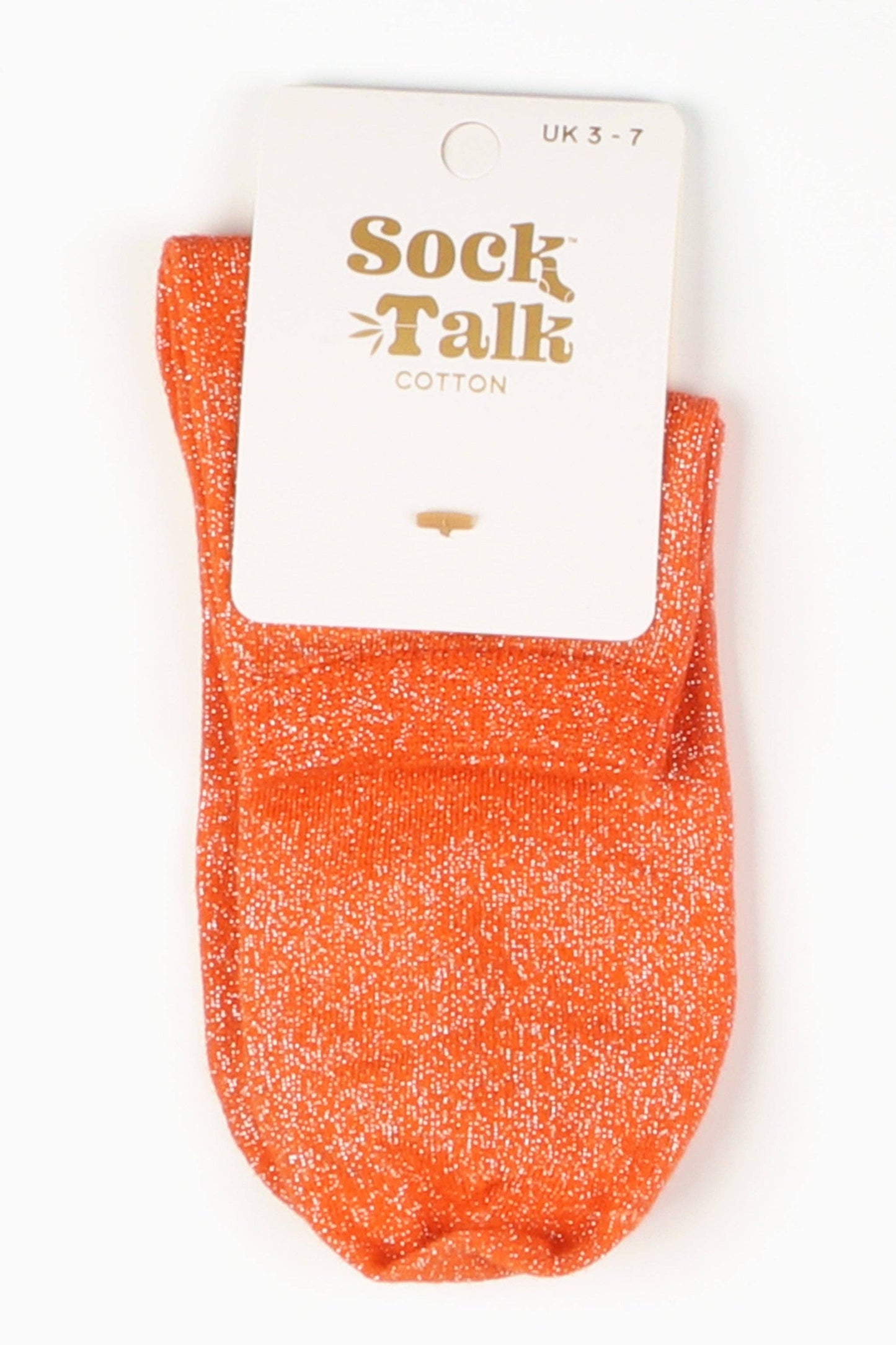 Cotton Glitter Anklet Socks in Orange