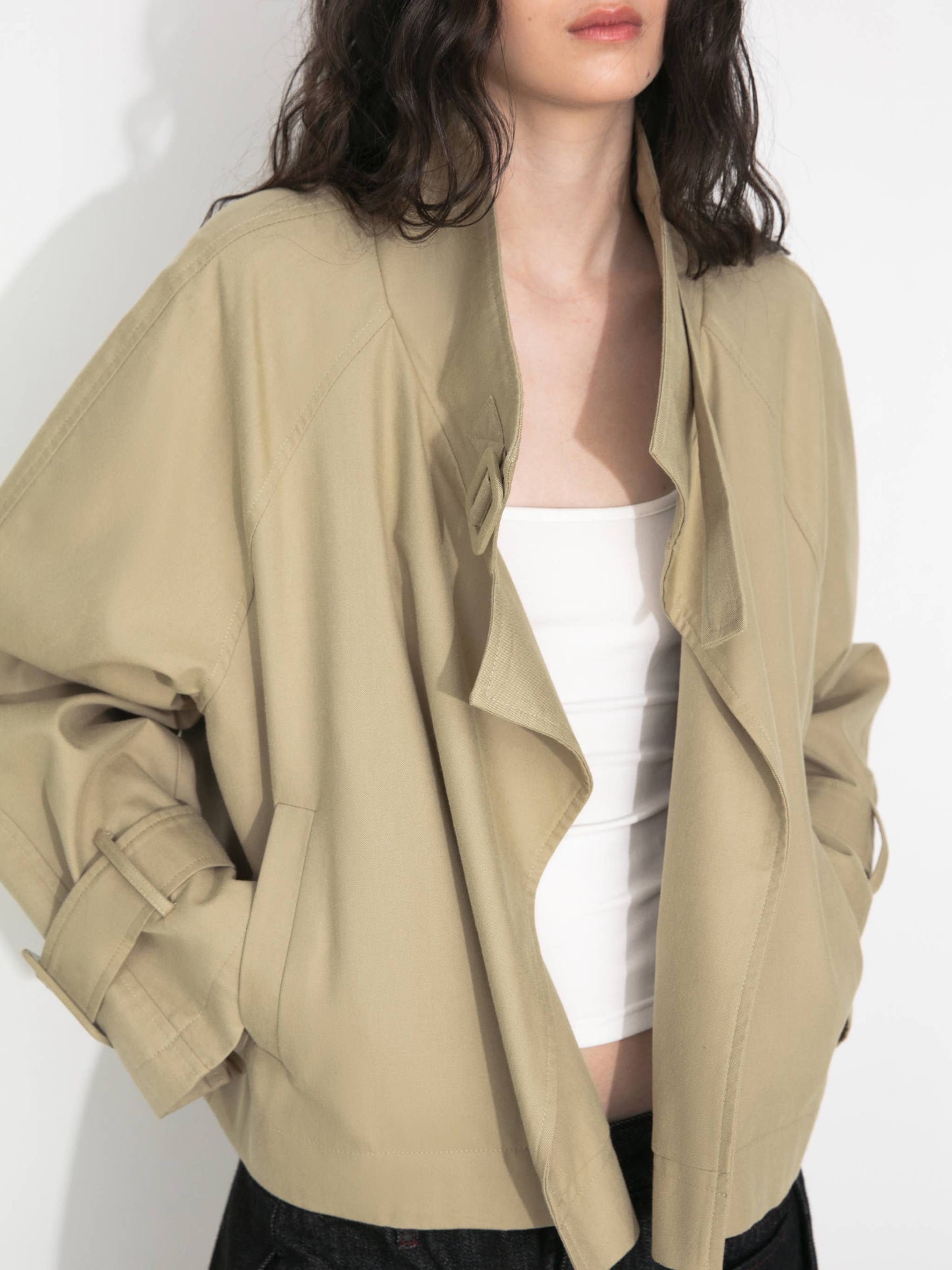 Overlay Cropped Trench Coat