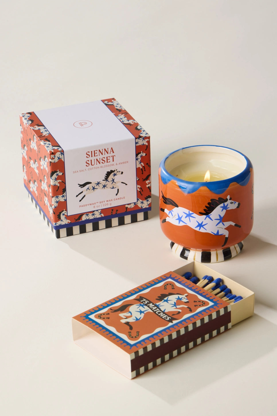 A Dopo Horse Ceramic Candle - Seinna Sunset