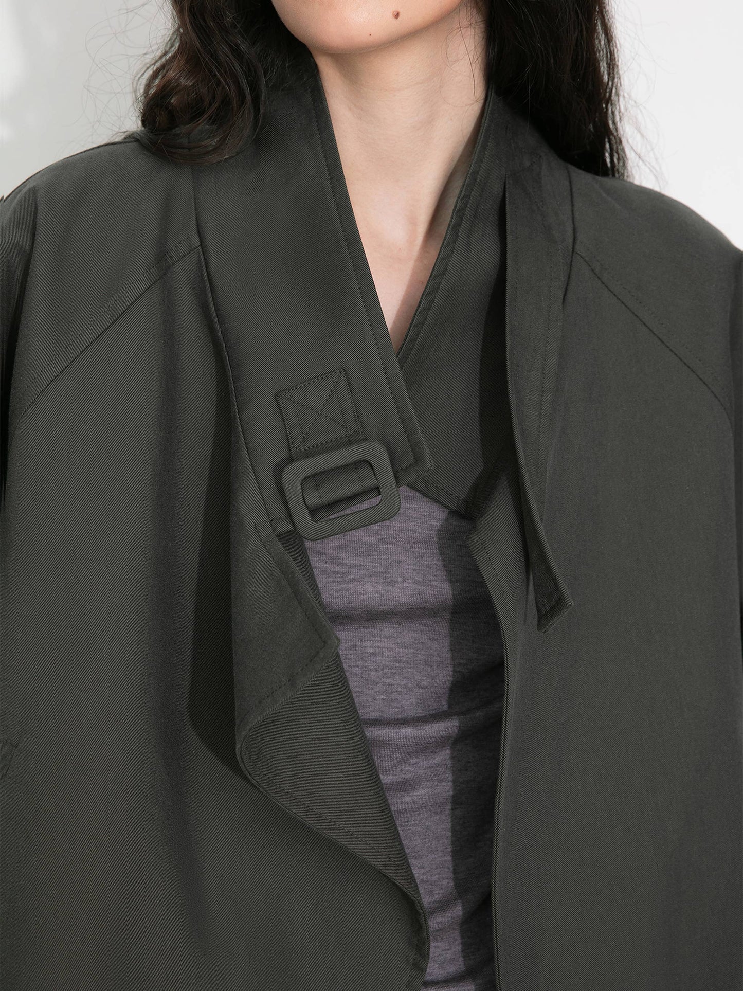 Overlay Cropped Trench Coat