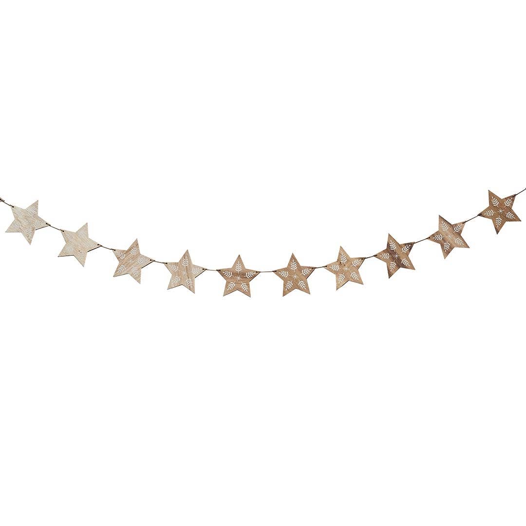 Wood Star Garland 2M