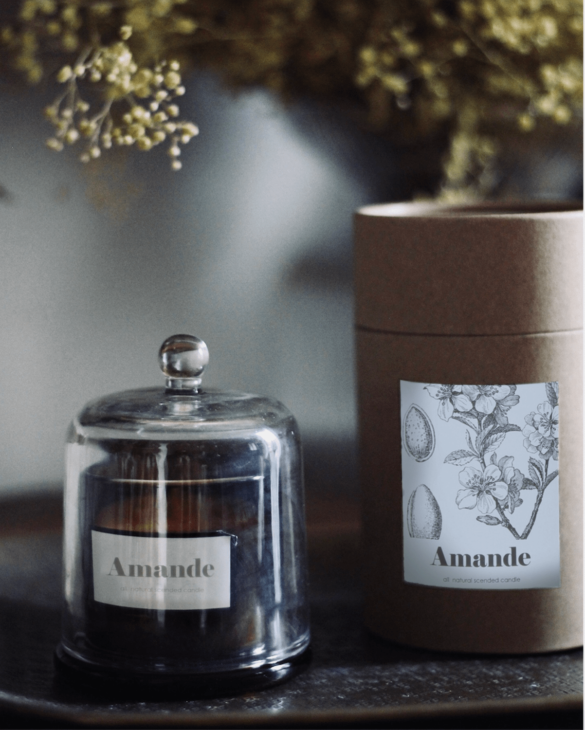 Amber bell candle small sweet almond - MarramTrading.com