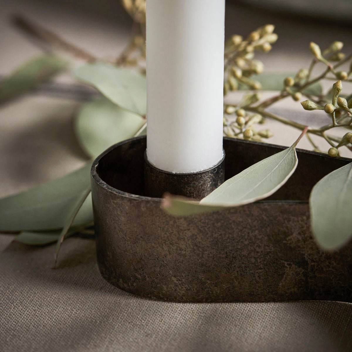 Antique brown Candle holder - MarramTrading.com
