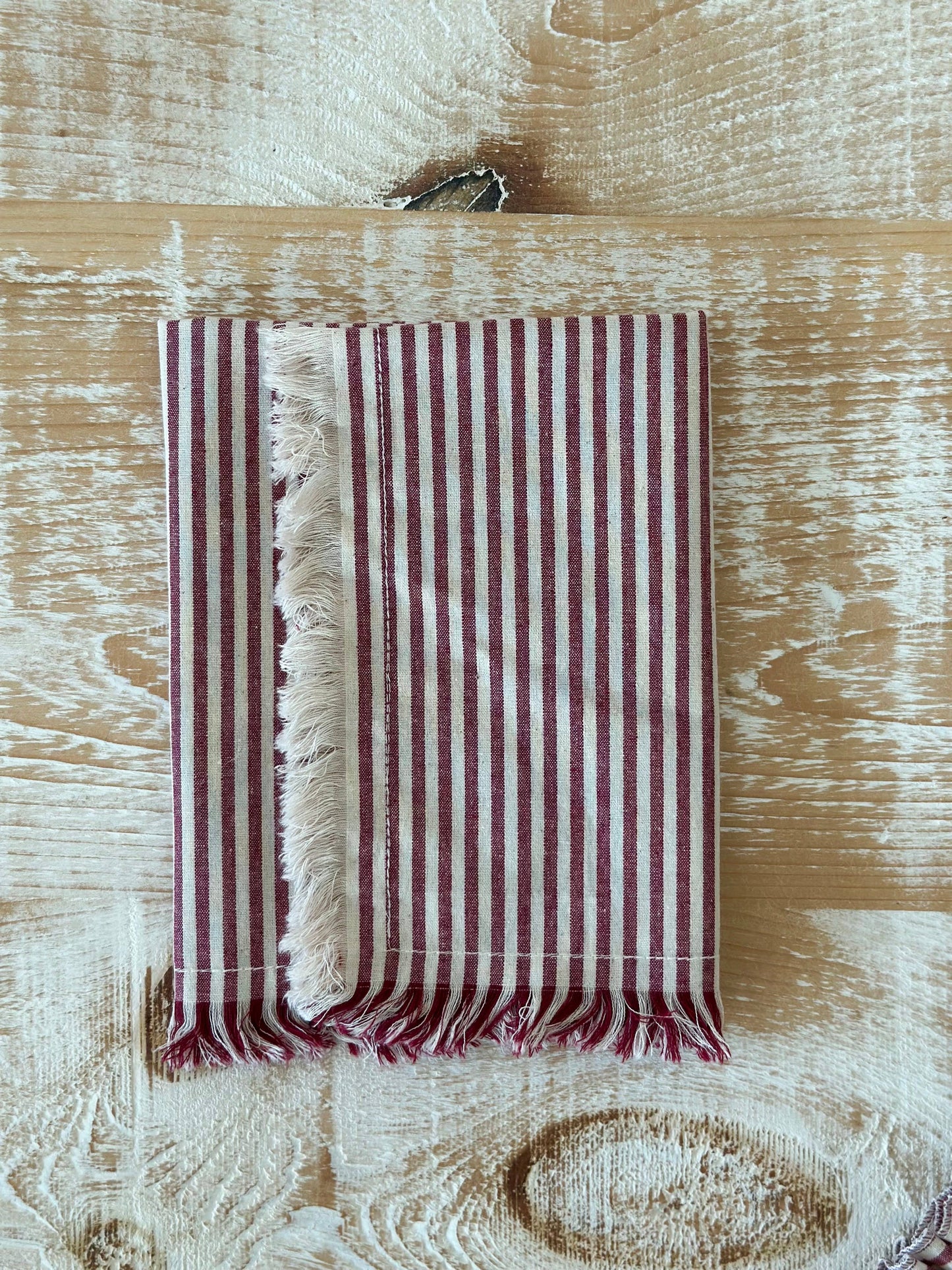 Red Stripe Napkins - set of 4