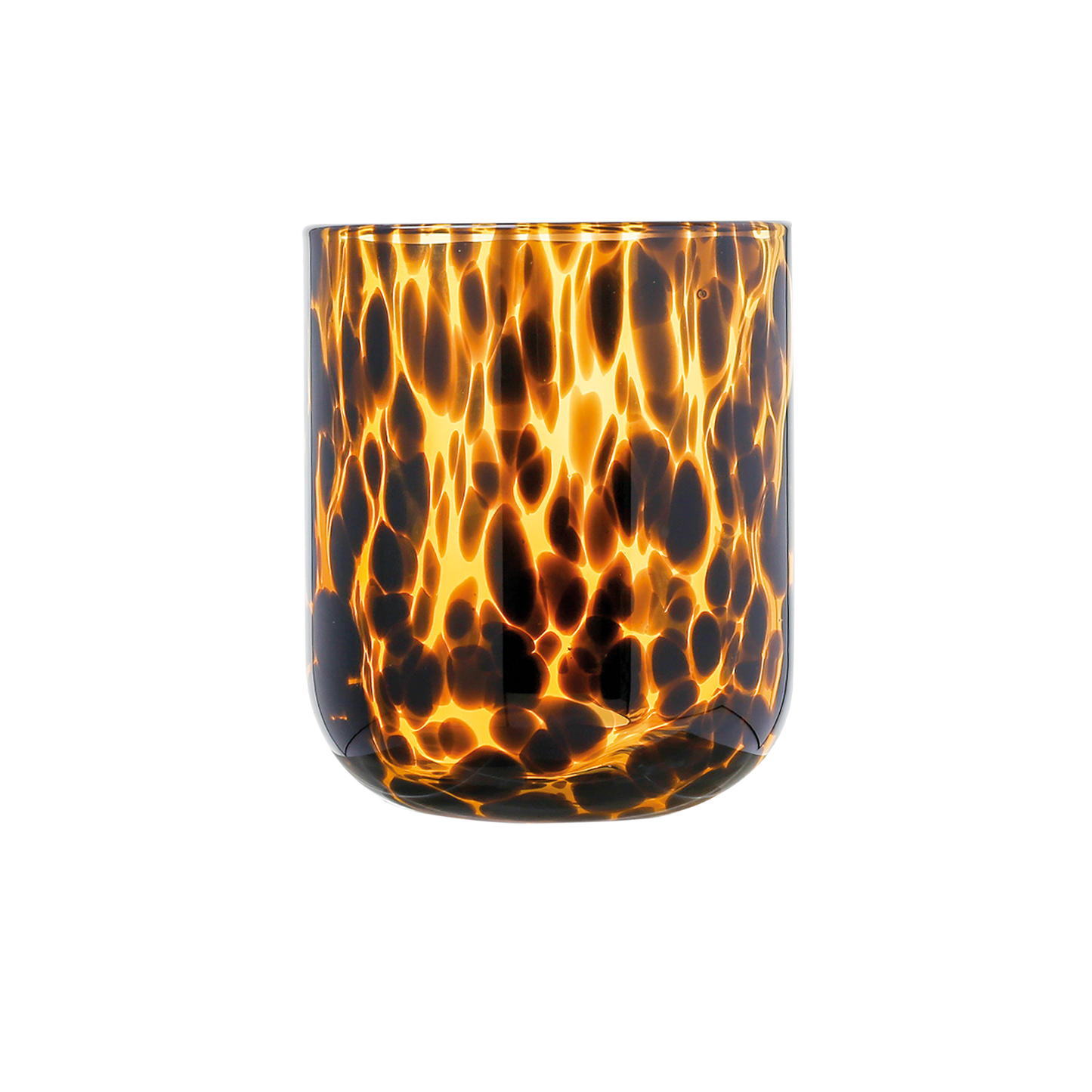 Leopard speckled tumbler glass