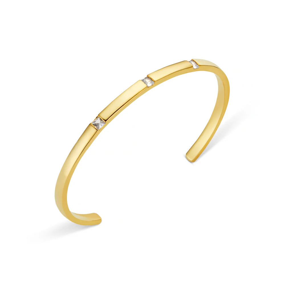 Crystal Set Open Bangle