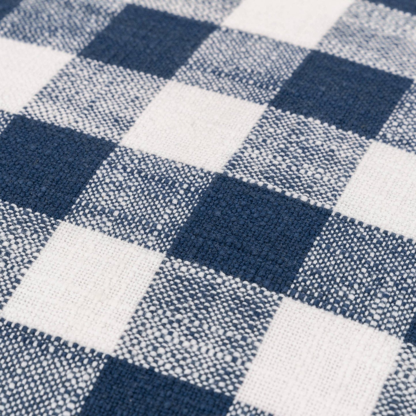 Barton Check Fringed Cushion Navy - MarramTrading.com