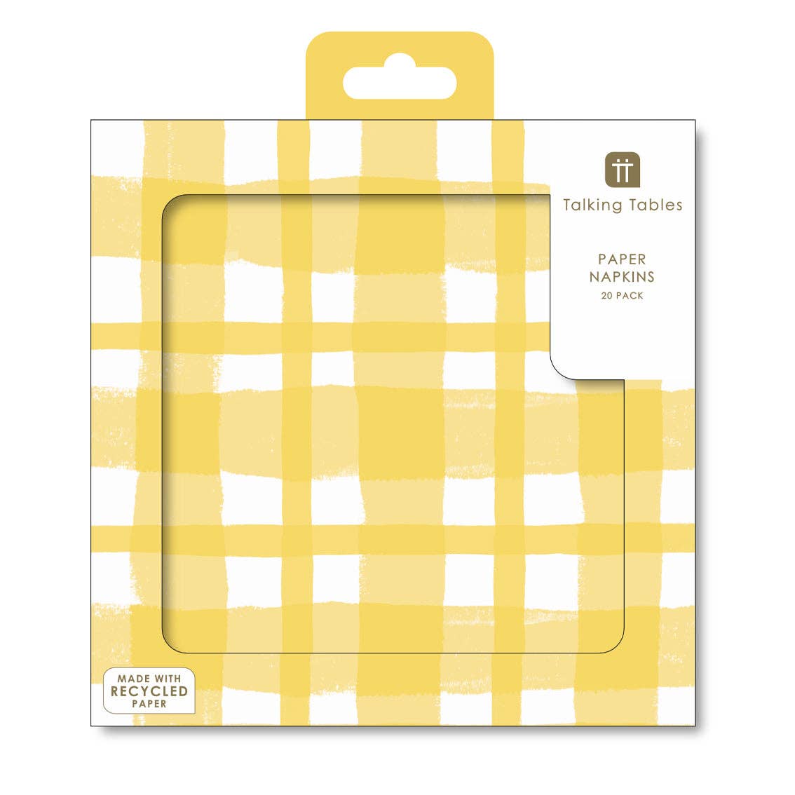 Bon Appetit Yellow & White Check Napkins - 20 Pack - MarramTrading.com