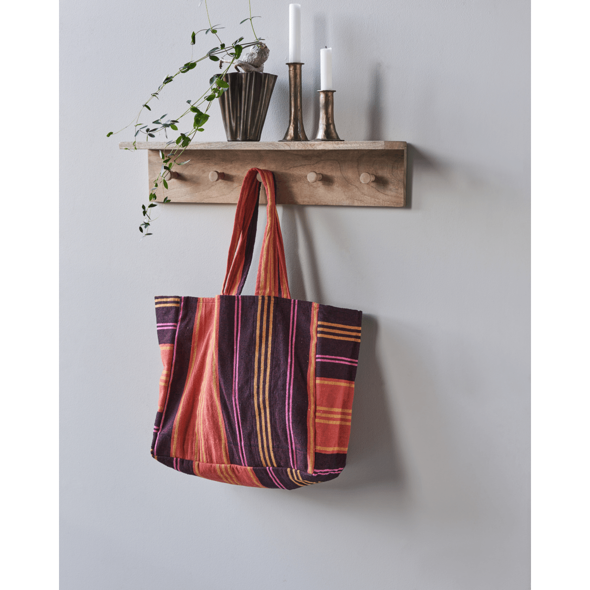 Burnt Red Stripe Shopper - MarramTrading.com