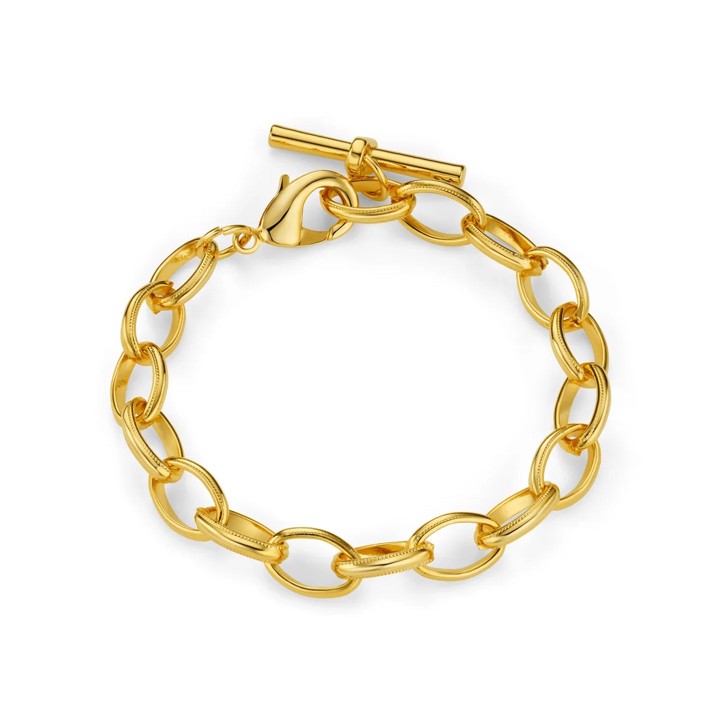 Oval Link T-Bar Drop Bracelet