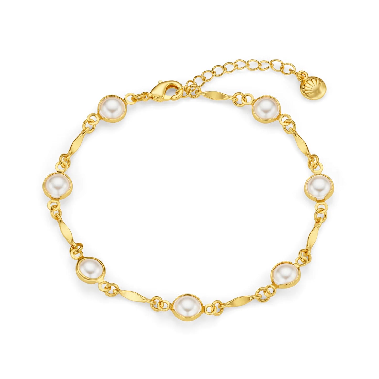 Pearl & Bar Link Chain Bracelet