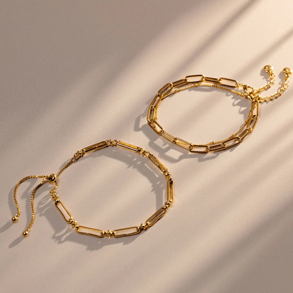 Chain Link & Satellite Bracelet Duo - MarramTrading.com