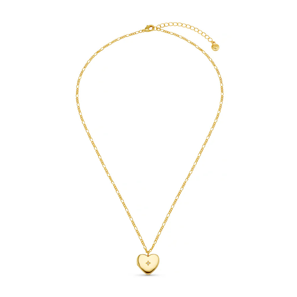 Crystal Heart Locket Necklace