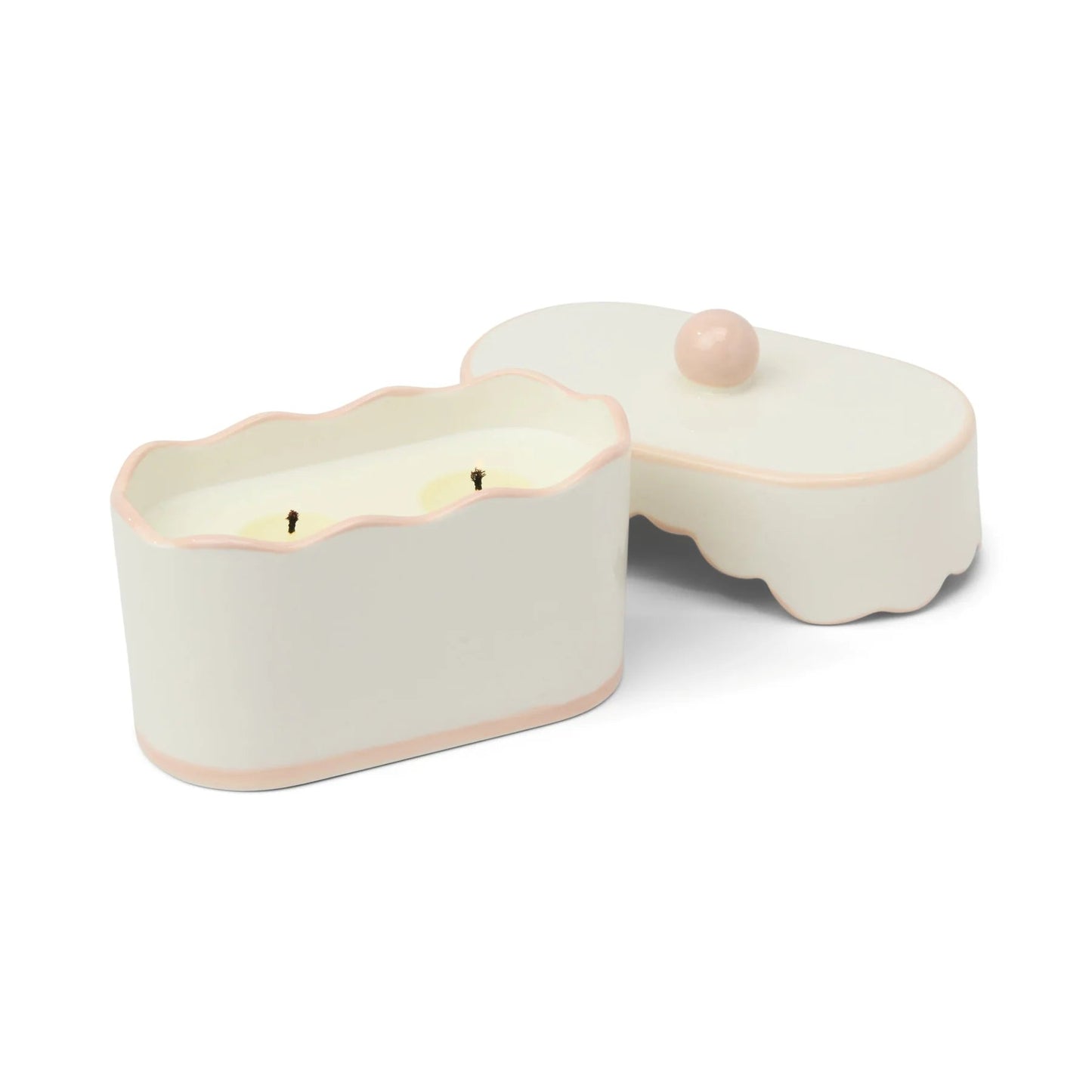 CHERIE CERAMIC DISH CANDLE - PINK - YUZU WOODS - MarramTrading.com