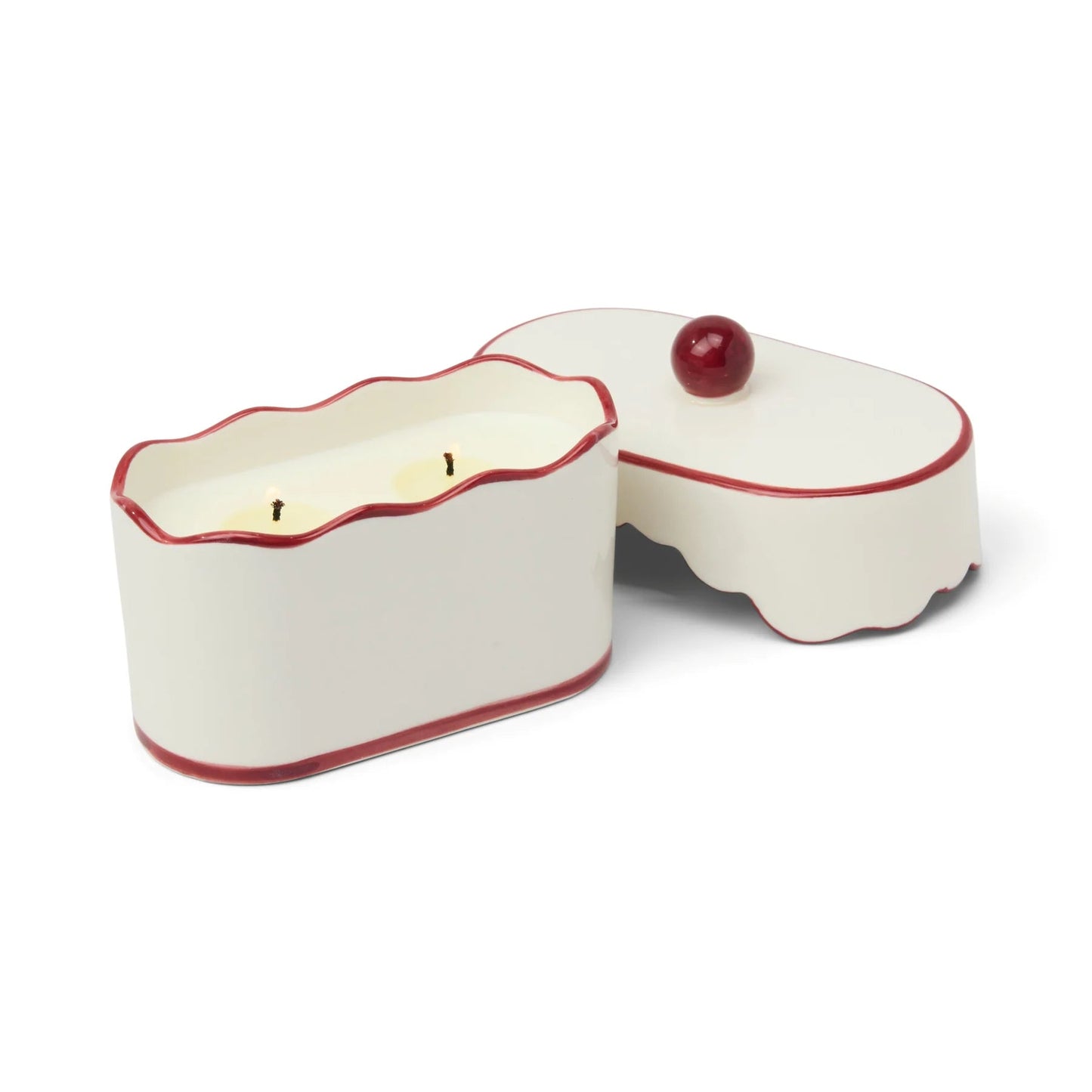 CHERIE CERAMIC DISH CANDLE - RED - FRENCH LINEN & ORRIS - MarramTrading.com