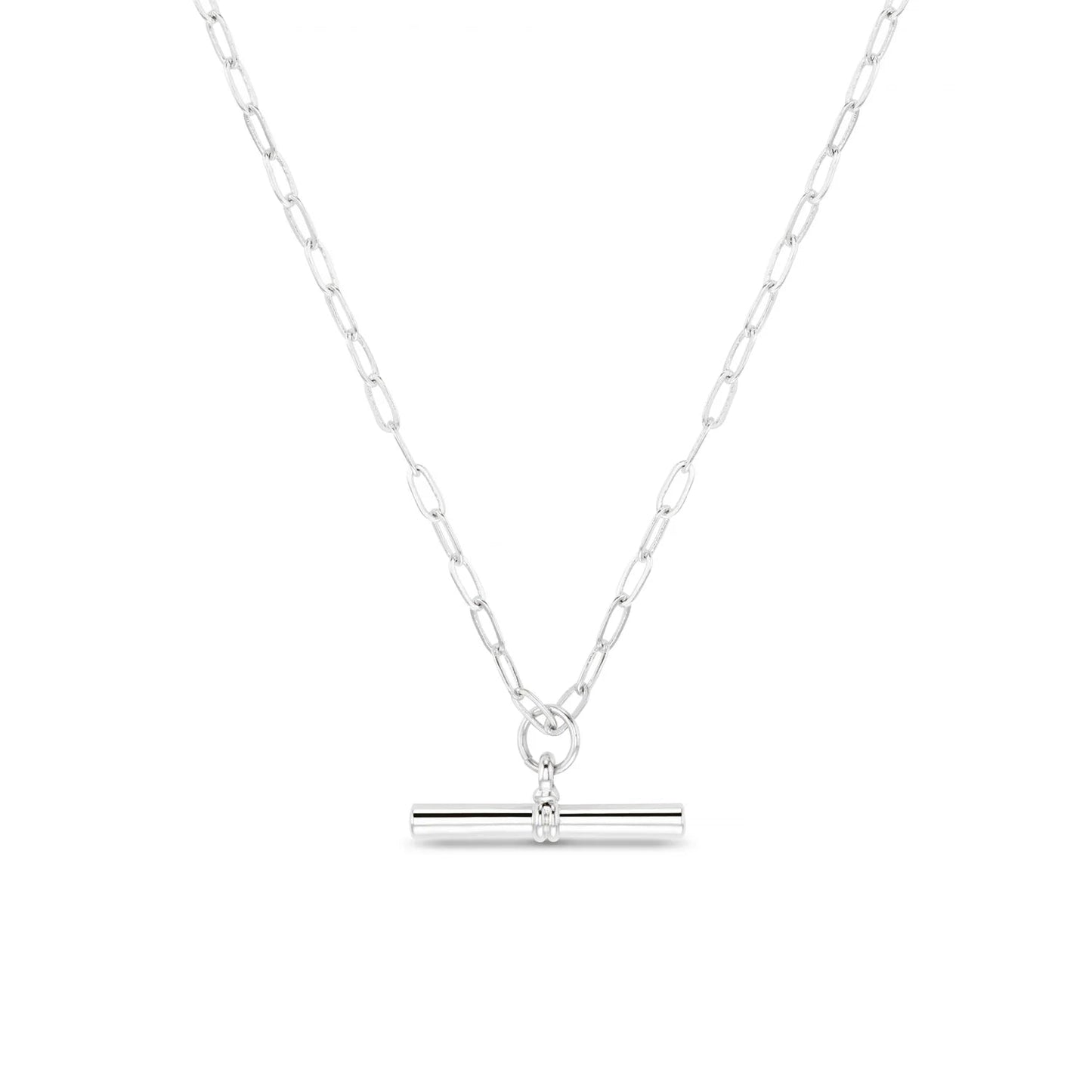 Chunky T - Bar Mid Length Necklace - Silver - MarramTrading.com