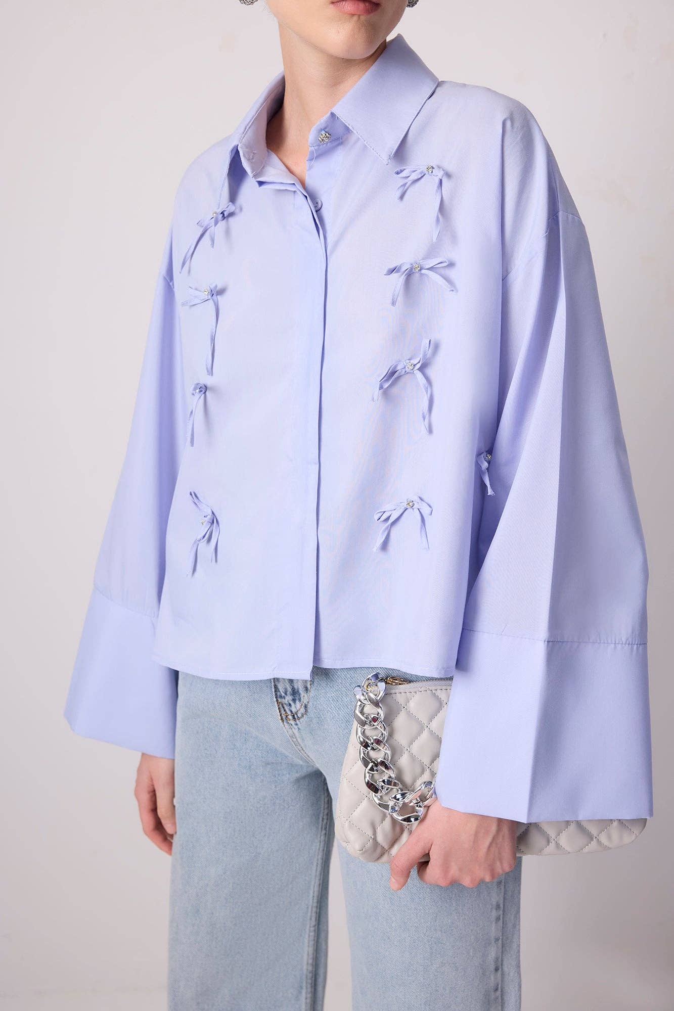 COTTON SHIRT WITH BOW DETAIL - MarramTrading.com