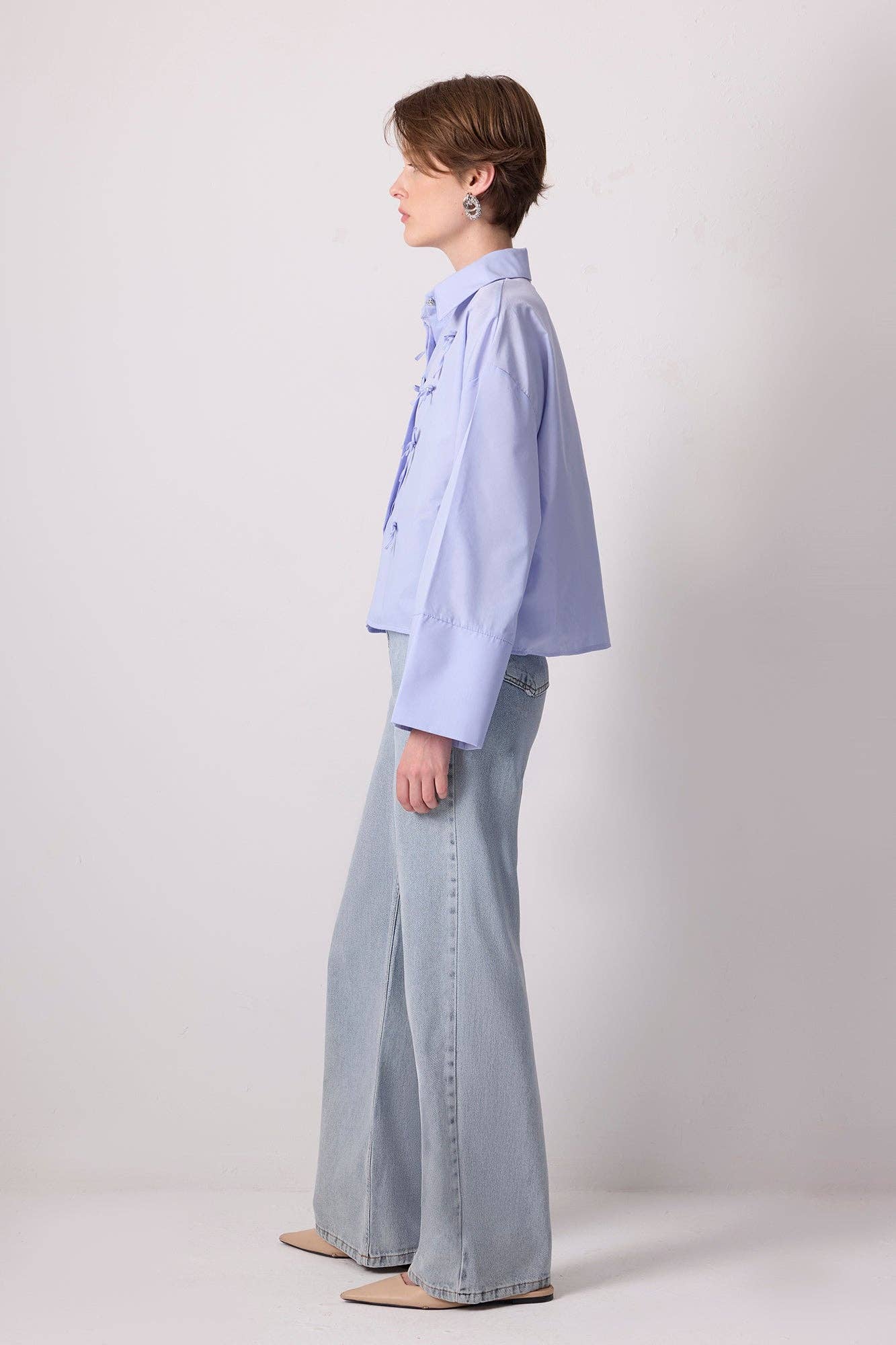 COTTON SHIRT WITH BOW DETAIL - MarramTrading.com