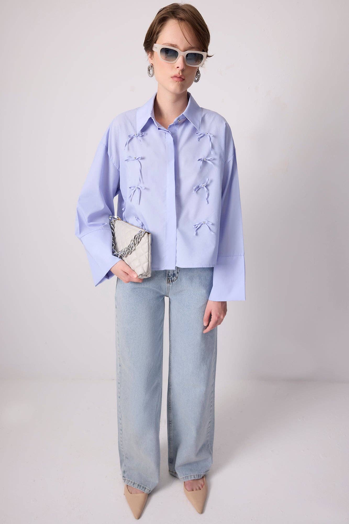 COTTON SHIRT WITH BOW DETAIL - MarramTrading.com