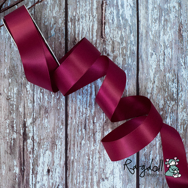 25mm Wine Satin Ribbon – 10 Metre Roll