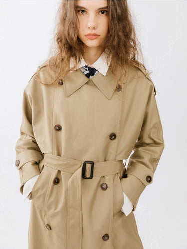 Double Breasted Trench Coat with Belt - MarramTrading.com