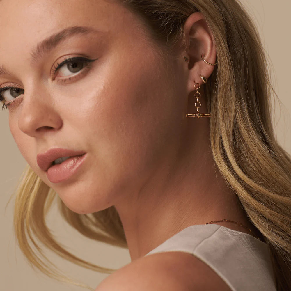 Chain & T-Bar Drop Earrings