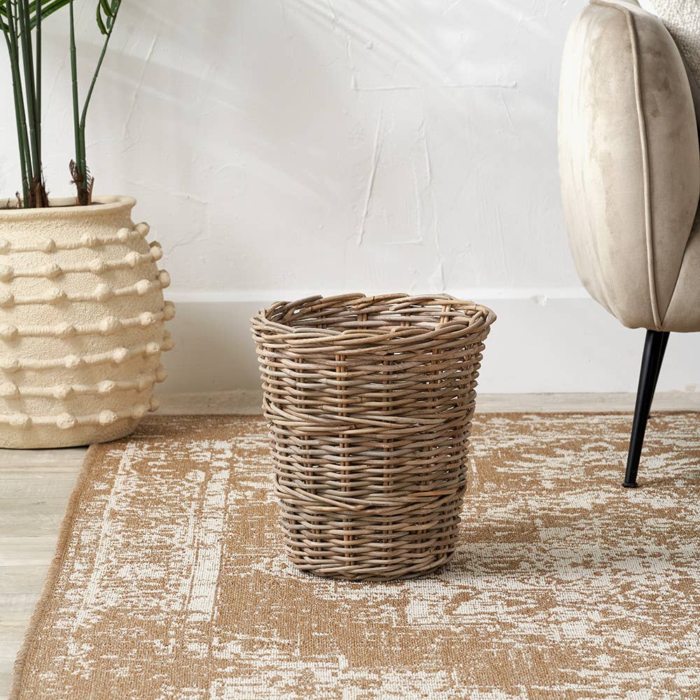 Kubu Rattan Round Waste Paper Bin