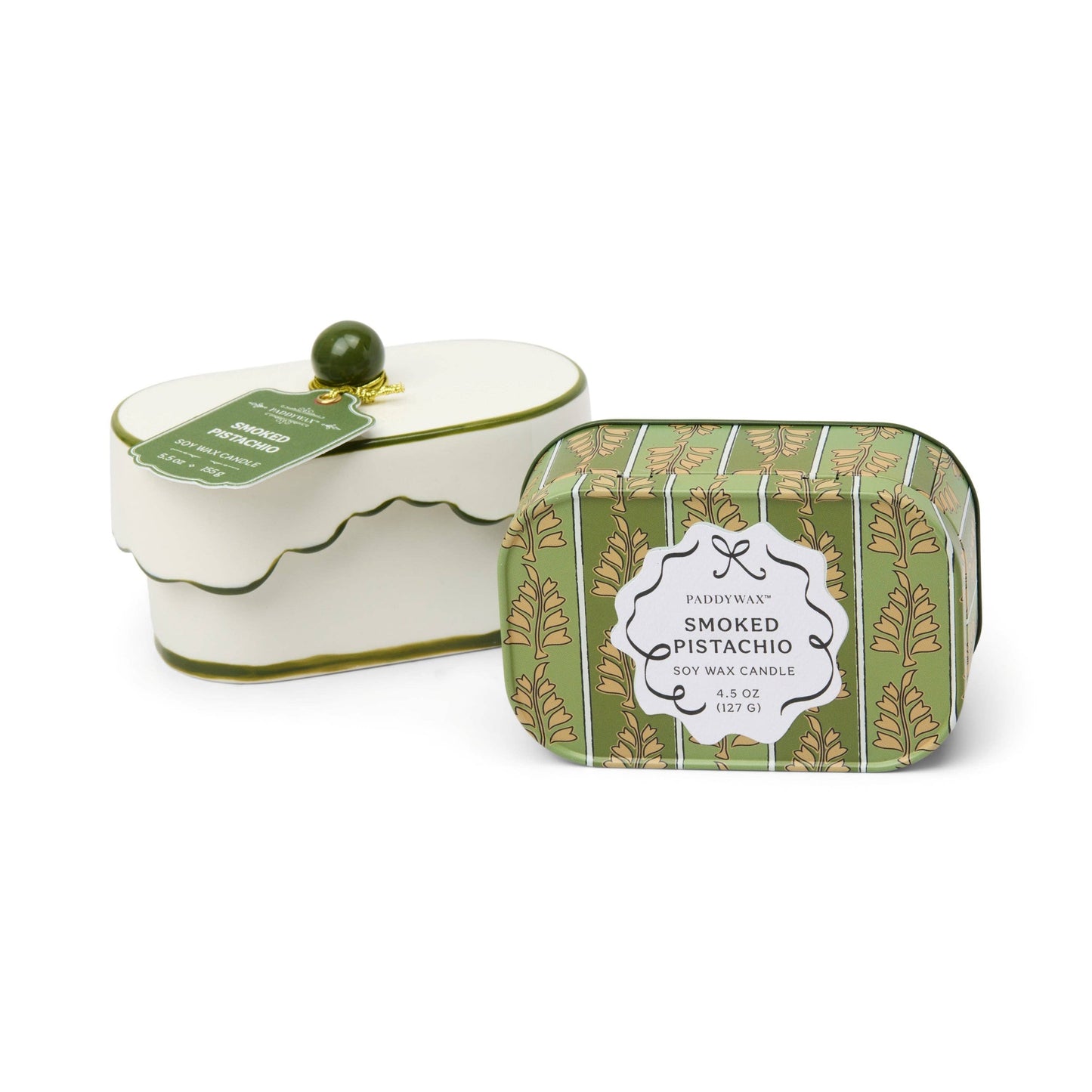 Cherie 155g Ceramic Dish Candle - Green - Smoked Pistachio