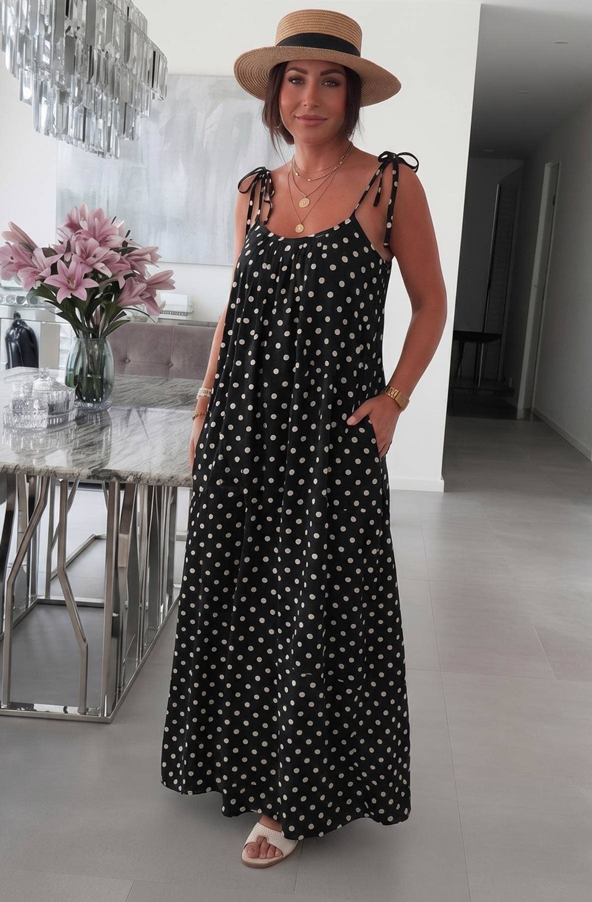Polka Dot Maxi Dress