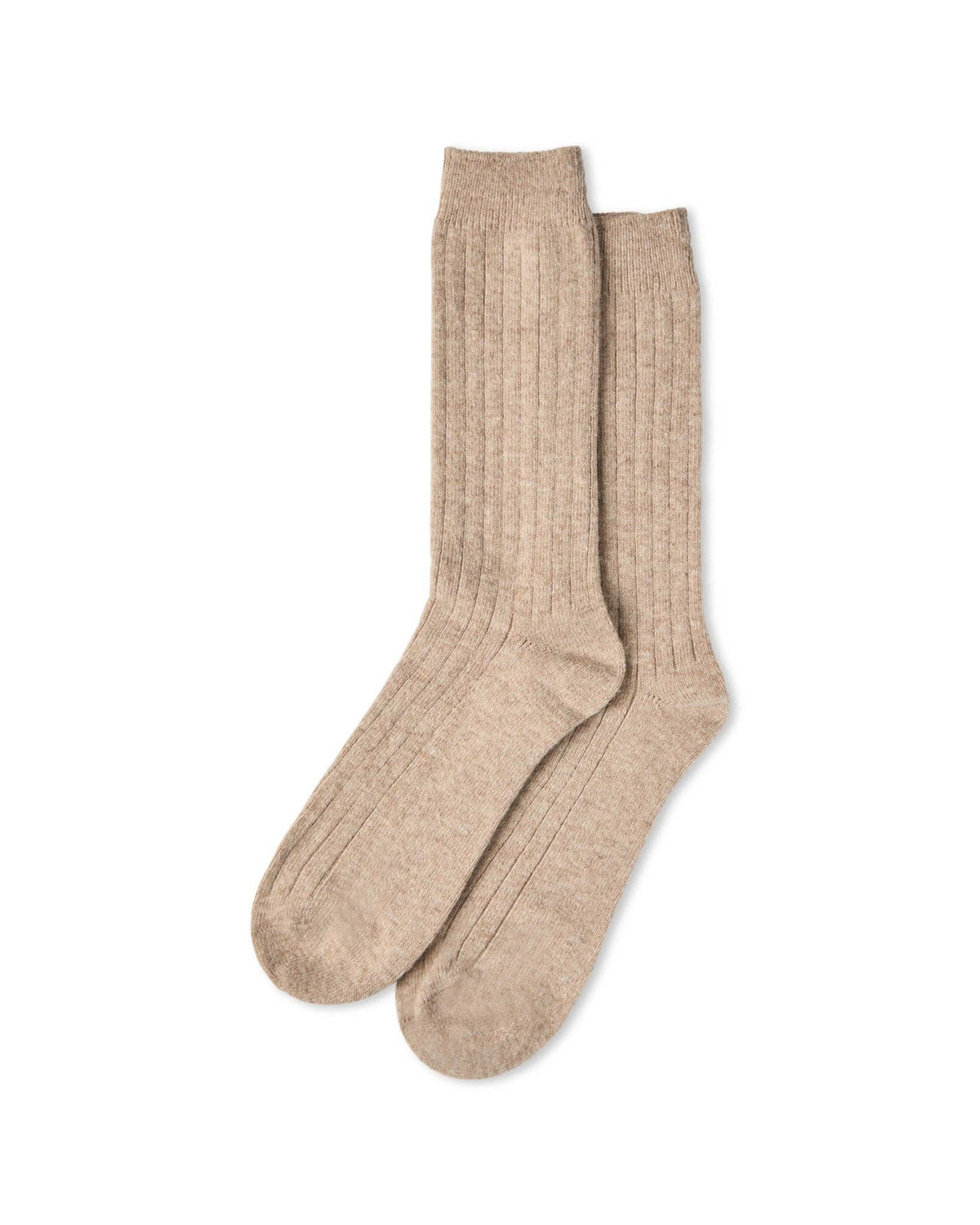 Cashmere Rib Sock | Beige | Men's