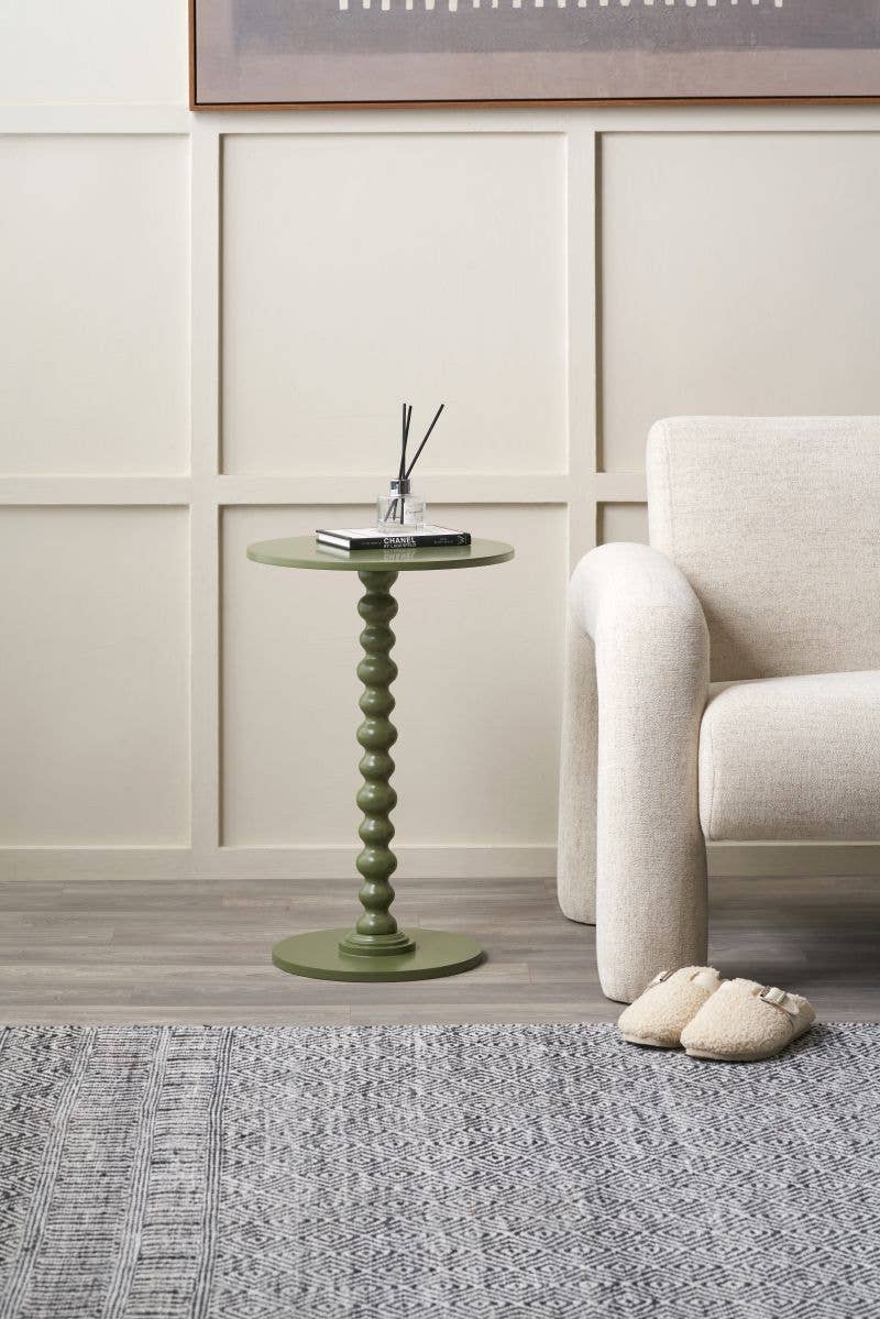 Olive Wood Bobble Side Table
