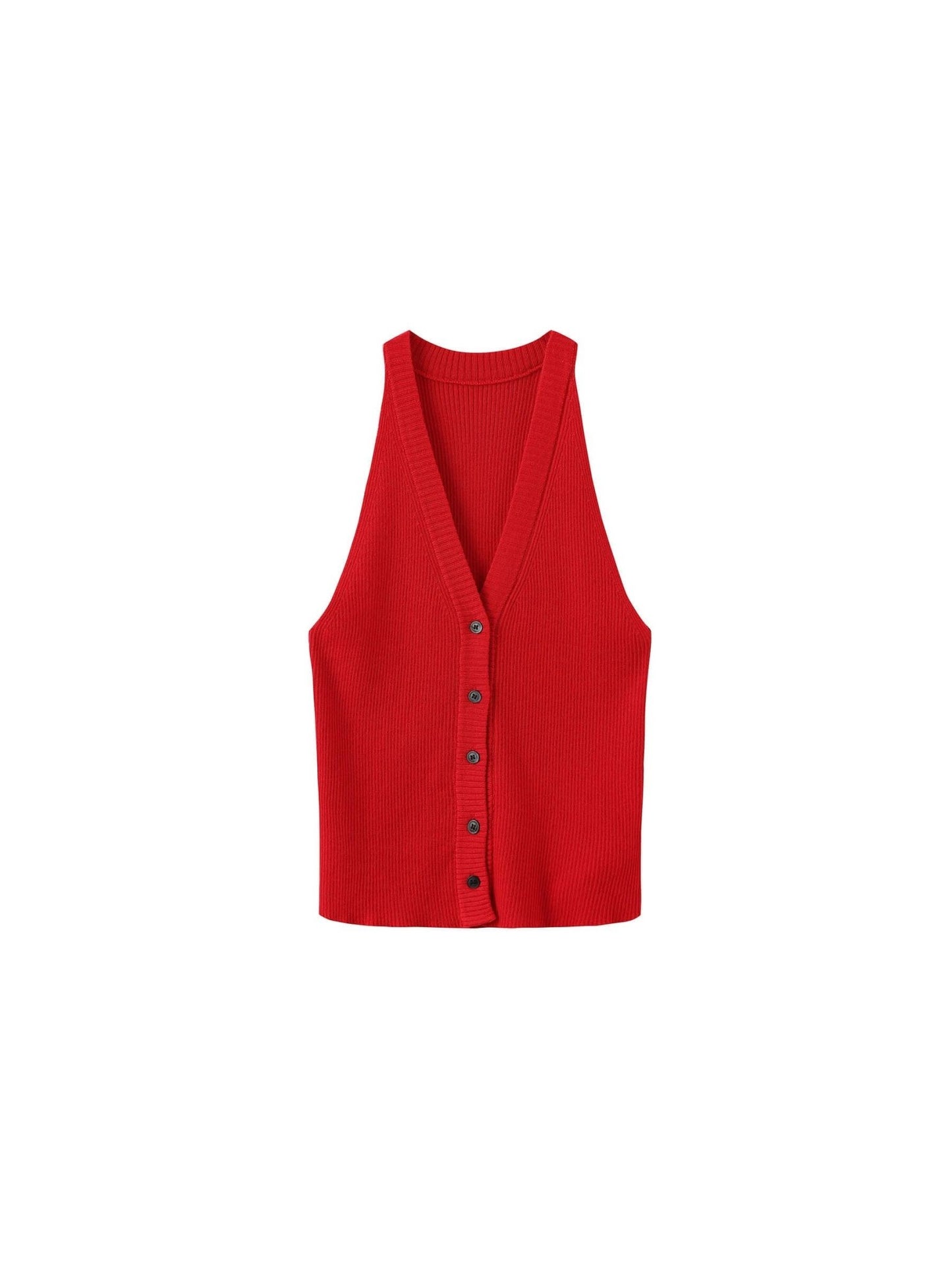 Halter Neck Off - Shoulder Cardigan Vest - MarramTrading.com