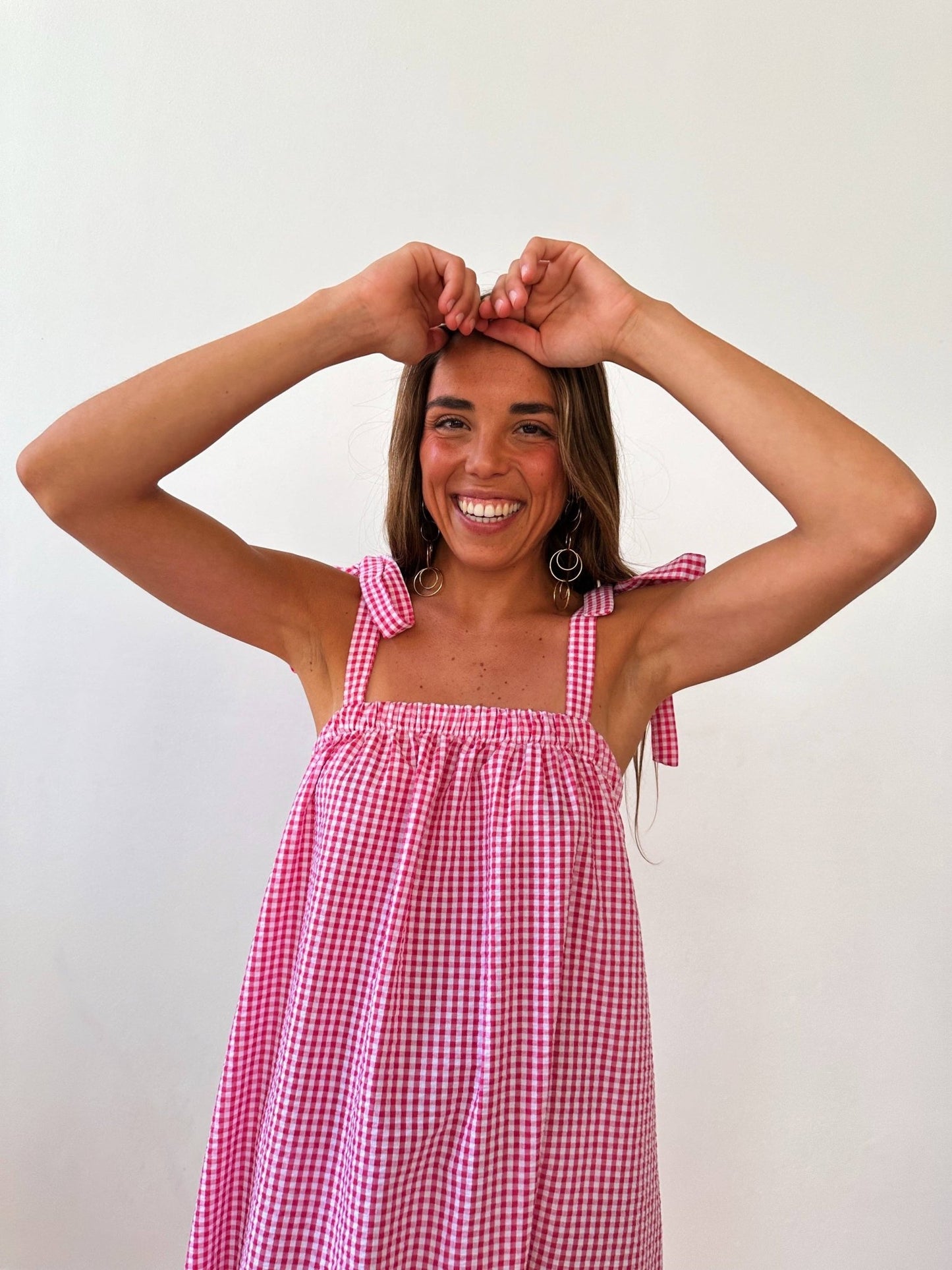 Inés Vichy Pink Dress - MarramTrading.com