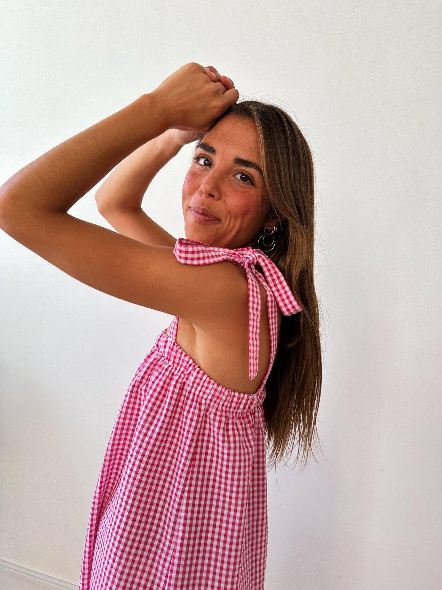 Inés Vichy Pink Dress - MarramTrading.com