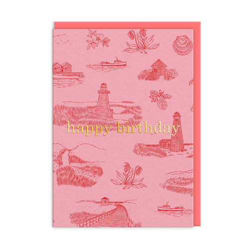 Lighthouses Happy Birthday Card - MarramTrading.com