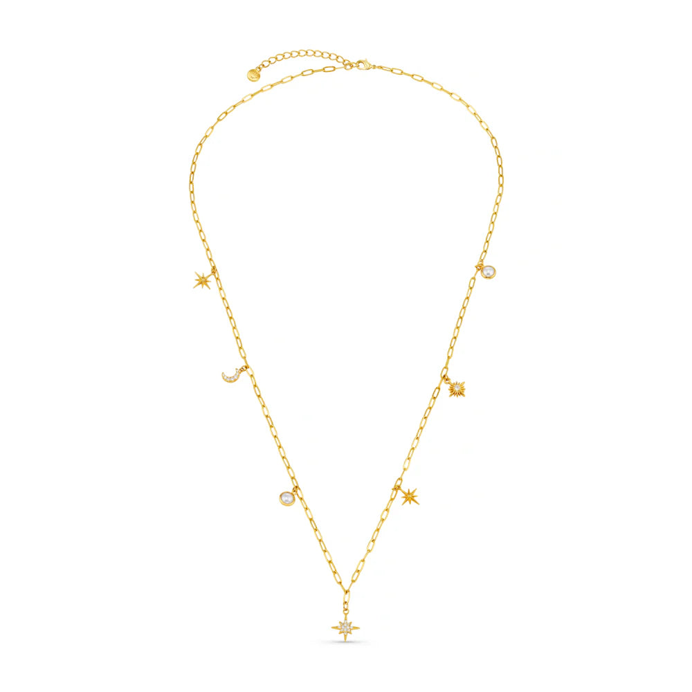 Celestial Multi Charm Rope Necklace