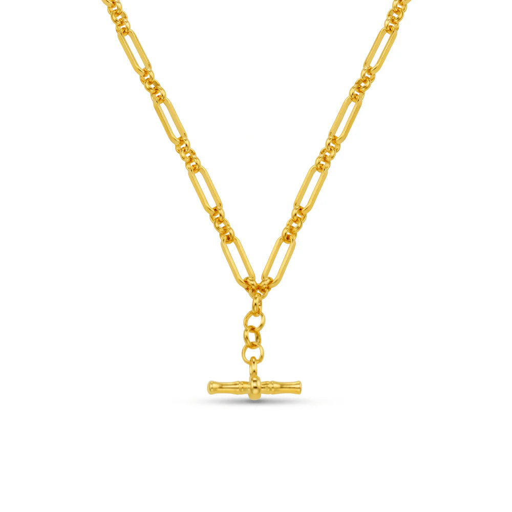 Open Link T-Bar Drop Necklace
