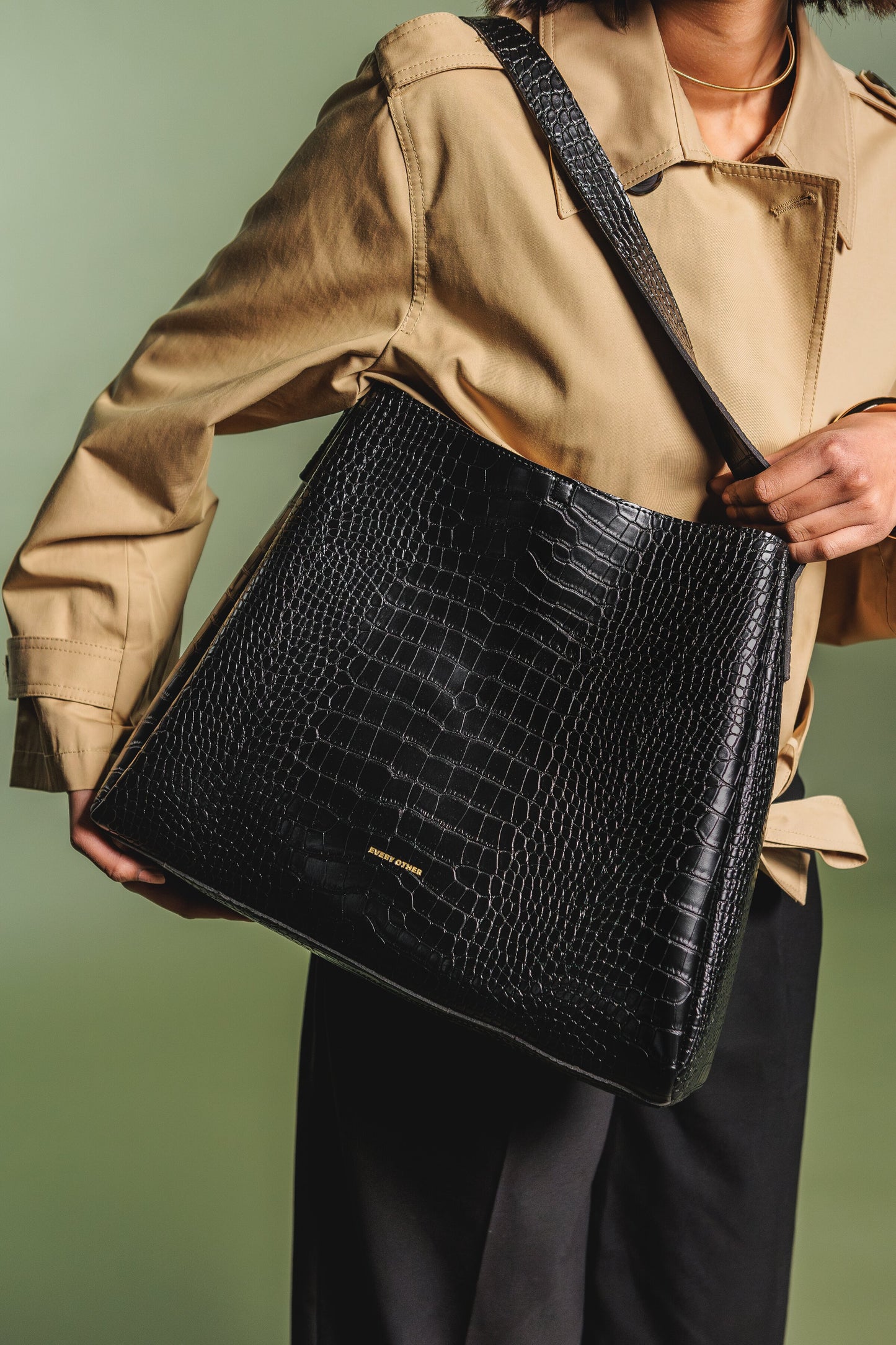 Croc effect large tote bag